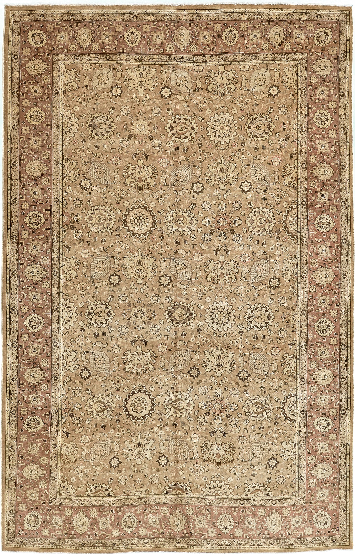 Vintage Persian Tabriz Rug Allover Design 58634