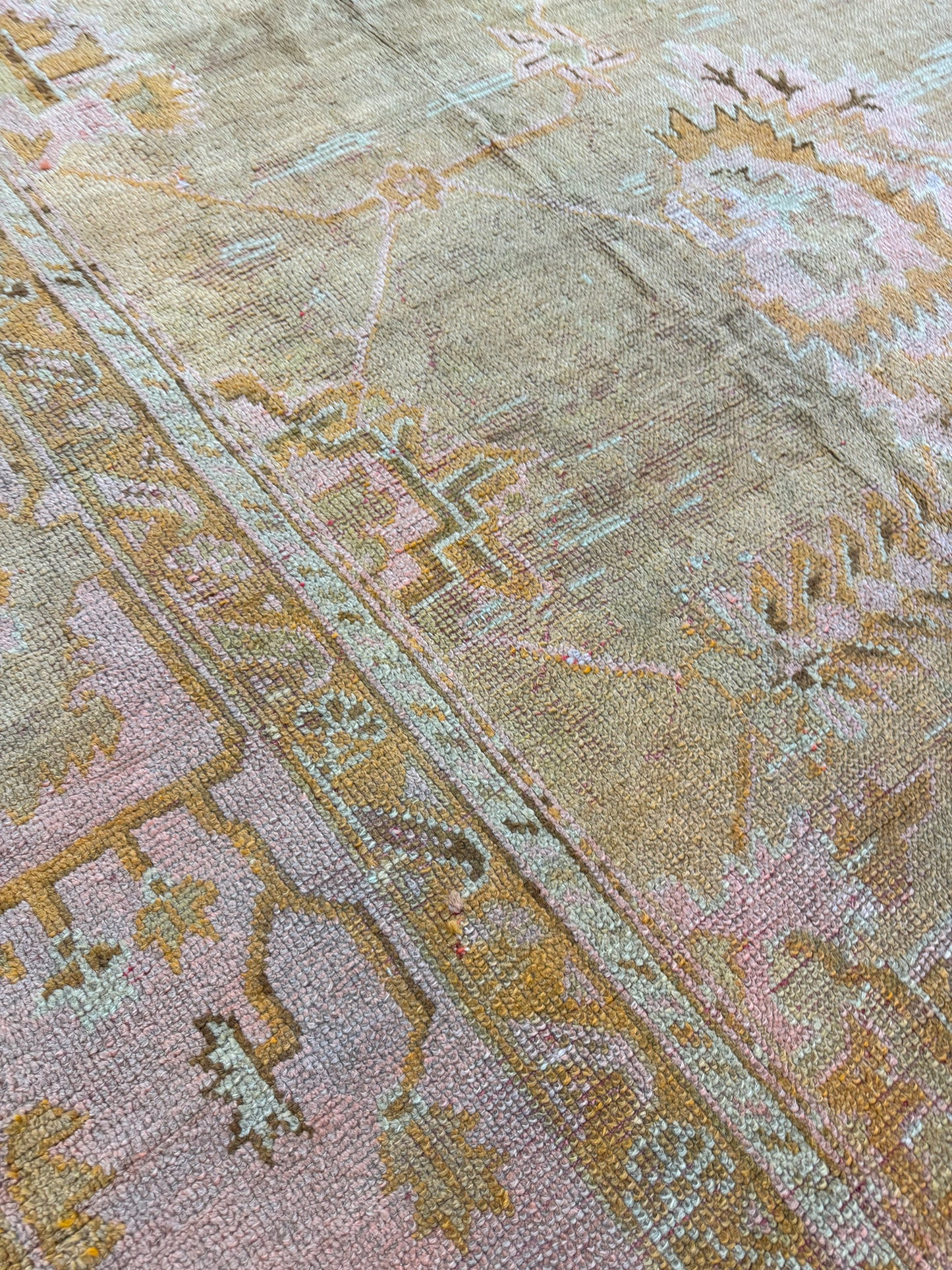 Antique Turkish Oushak Rug