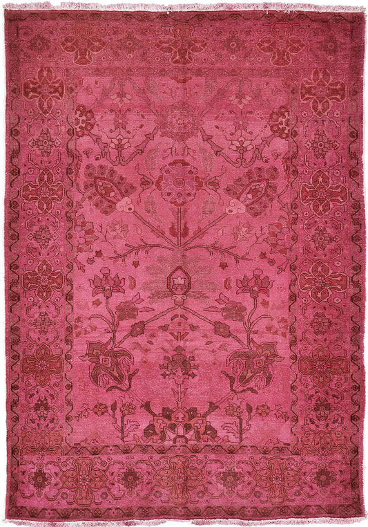 Overdyed Tabriz Design Rug