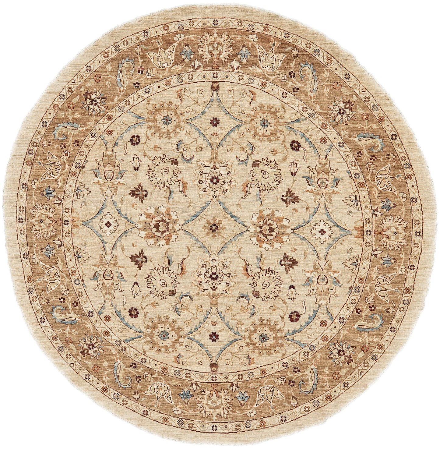 Natural Dye Sultanabad Revival Round Rug