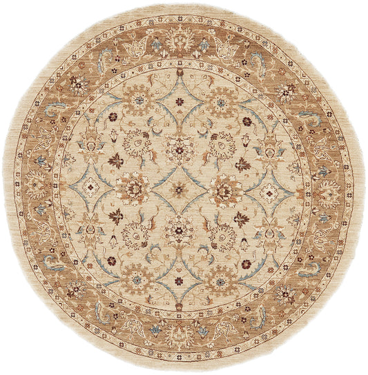Natural Dye Sultanabad Revival Round Rug