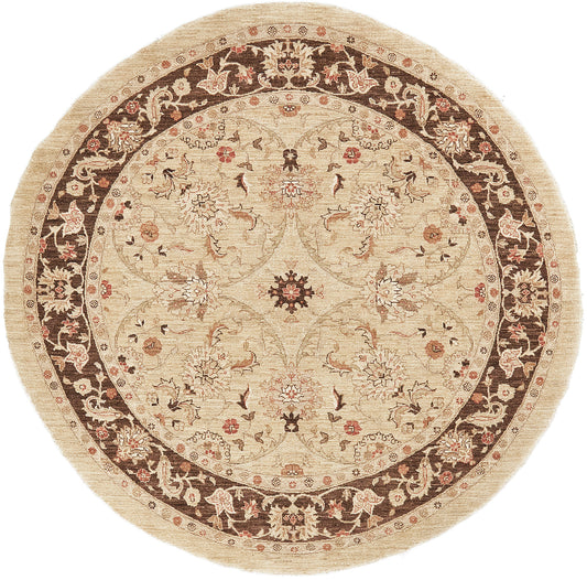 Natural Dye Sultanabad Revival Round Rug