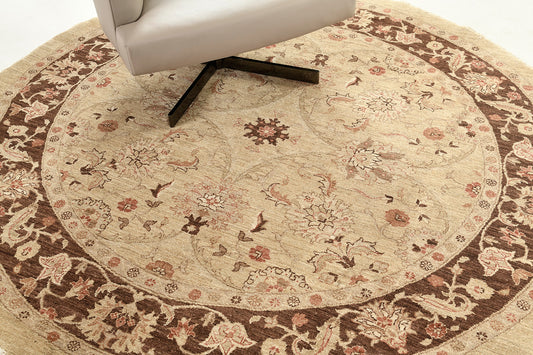 Natural Dye Sultanabad Revival Round Rug