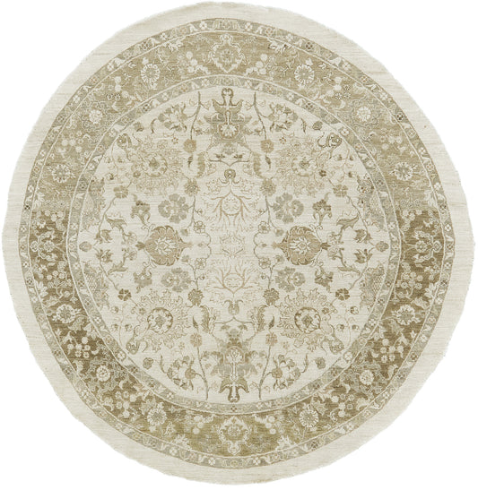 Vintage Style Sultanabad Revival Round Rug