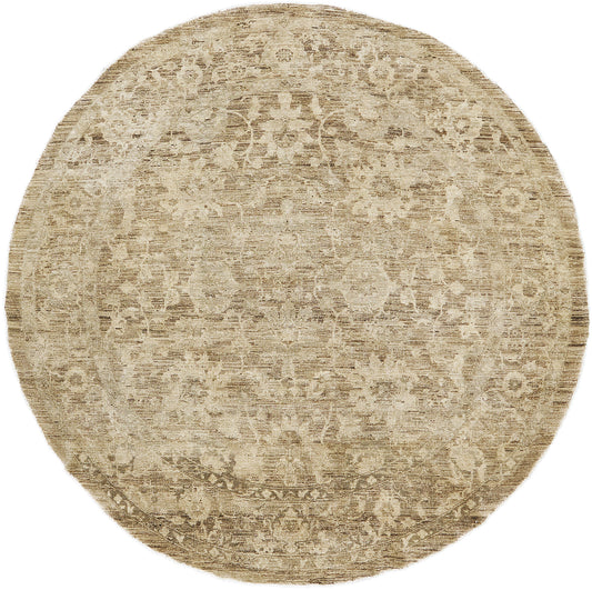Vintage Style Sultanabad Revival Round Rug