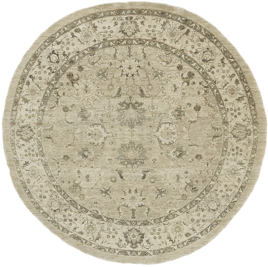 Vintage Style Sultanabad Revival Round Rug