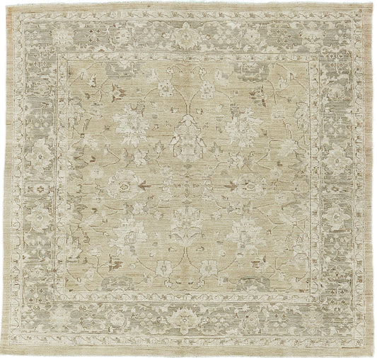 Vintage Style Sultanabad Revival Square Rug