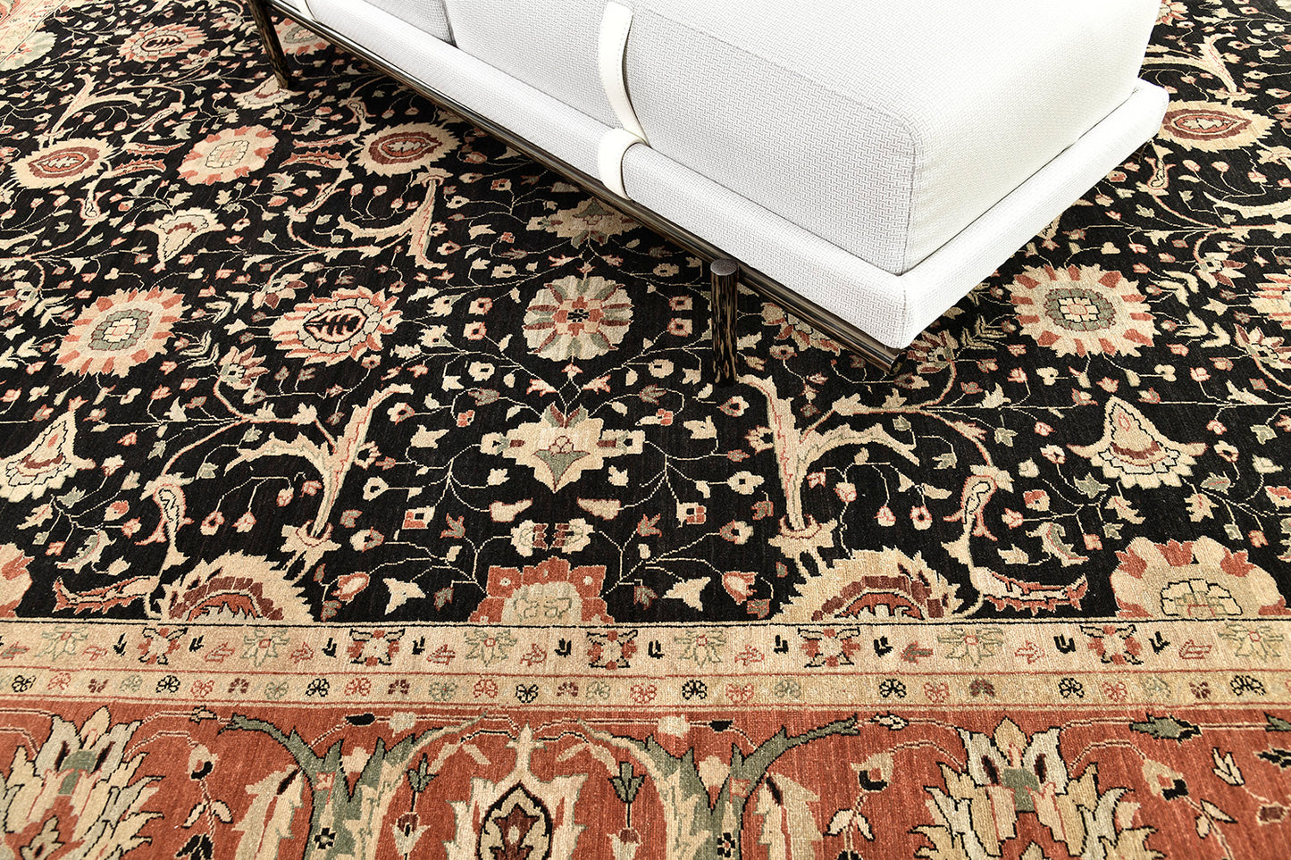 Natural Dye Sarouk Farahan Rug