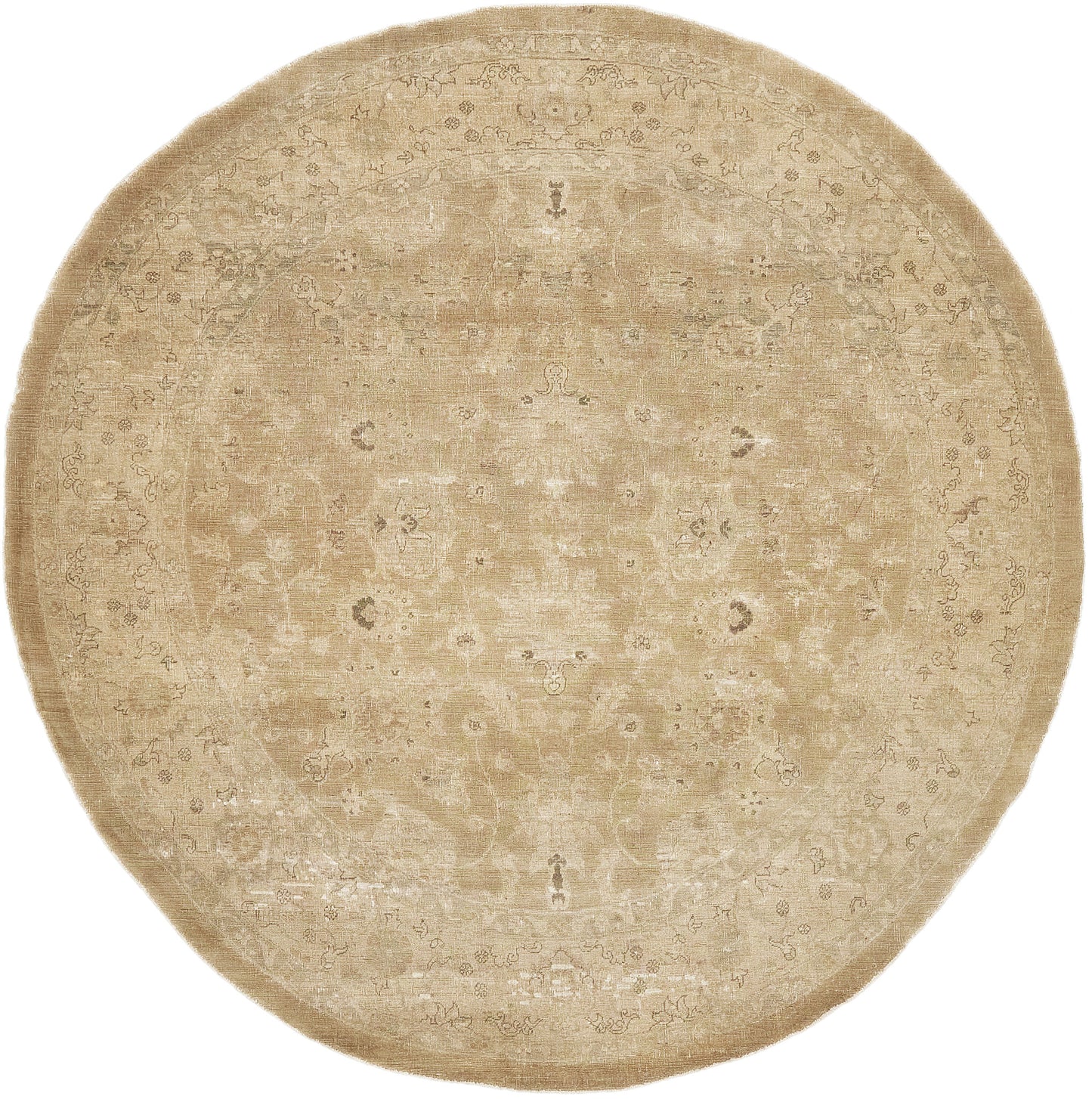 Vintage Style Sultanabad Revival Round Rug