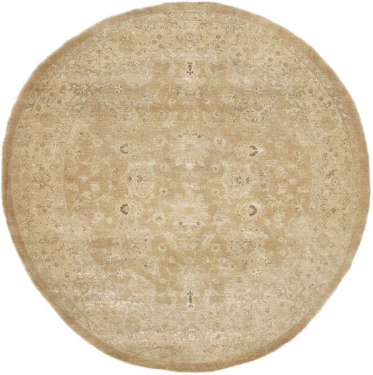 Vintage Style Sultanabad Revival Round Rug