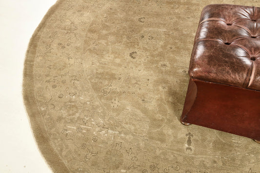 Vintage Style Sultanabad Revival Round Rug