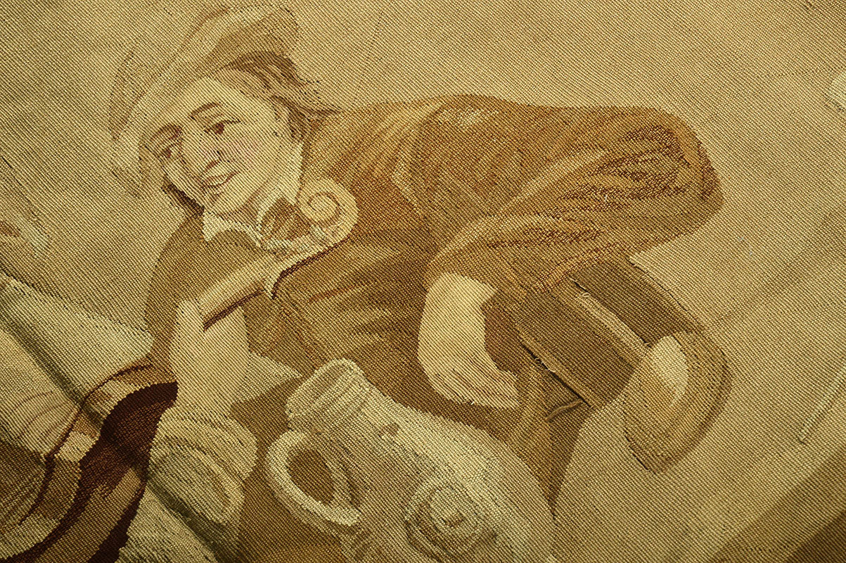 Antique Square French Tapestry