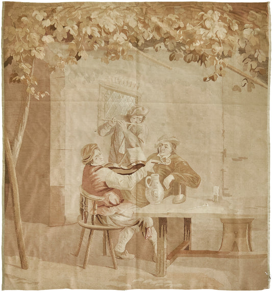 Antique Square French Tapestry