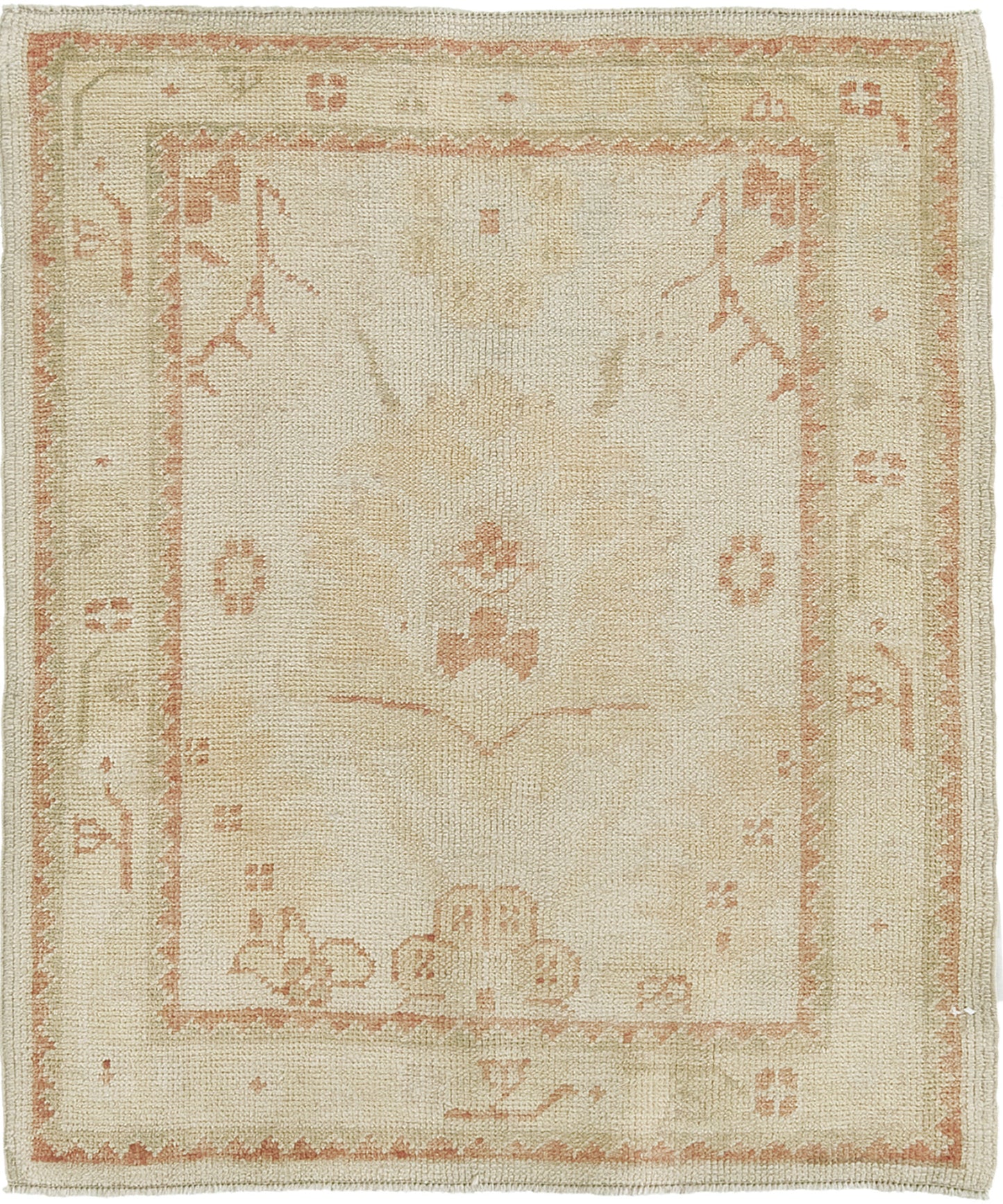 Antique Oushak Revival Square Rug