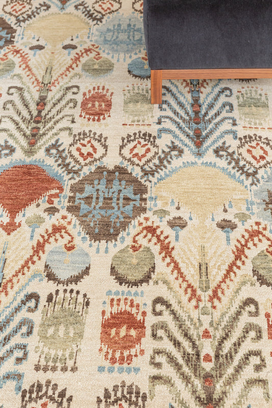 Ikat Design Rug Ferghana