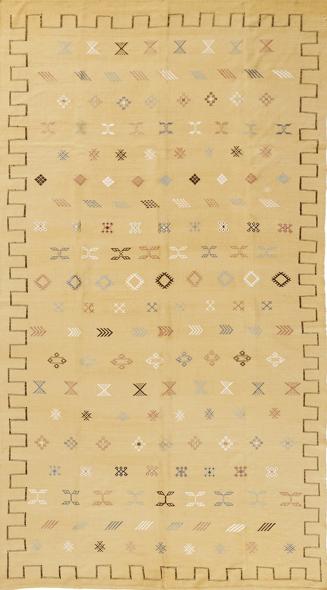 Vintage Style African Tribal Flat Weave Kilim