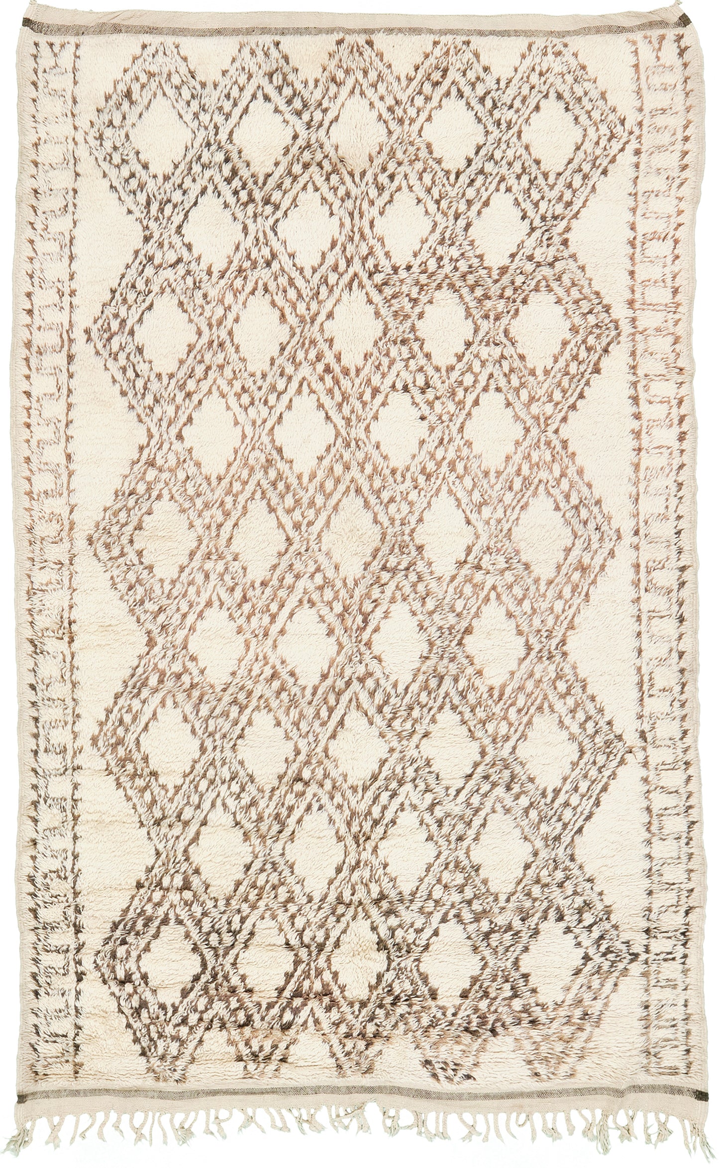 Vintage Moroccan Beni Ourain Tribe Rug