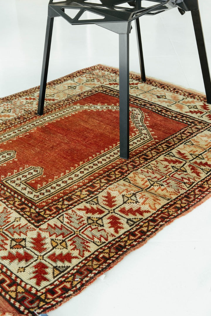 Vintage Turkish Anatolian Square Rug