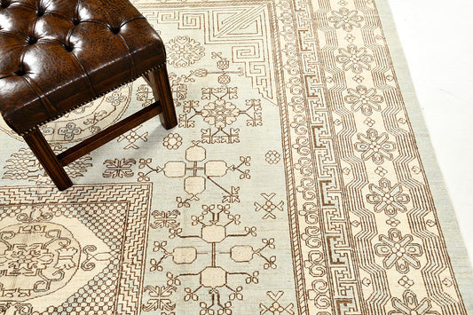 Vintage Style 18 Century Khotan Revival Rug