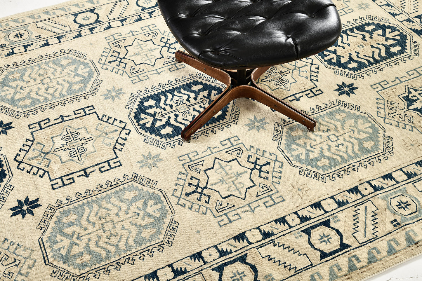 Vintage Style Shirvan Collection Kazak Design Rug