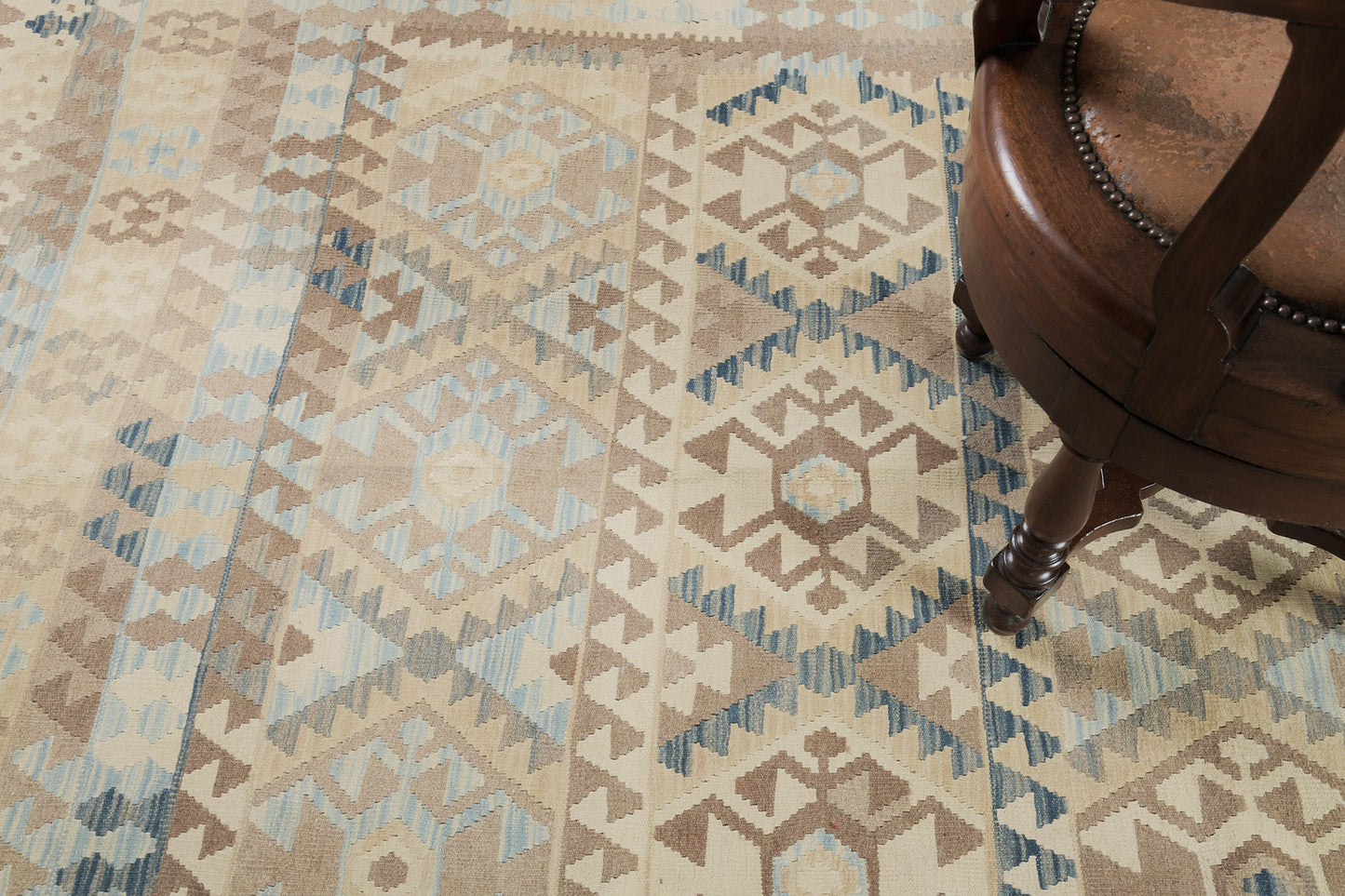 Vintage Style Tribal Natural Dye Flat Weave Kilim