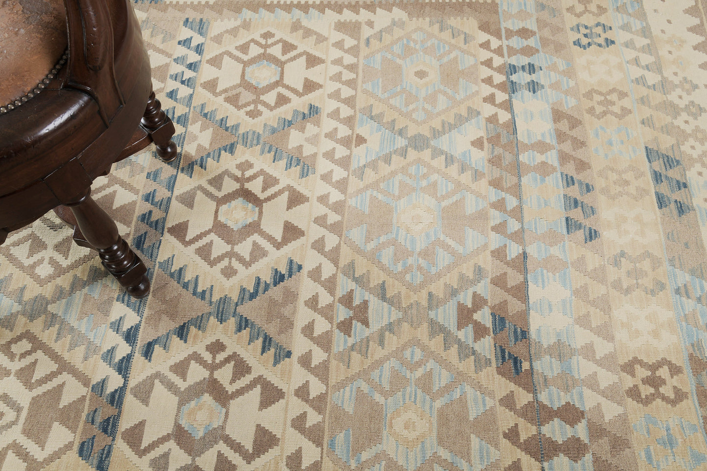 Vintage Style Tribal Natural Dye Flat Weave Kilim