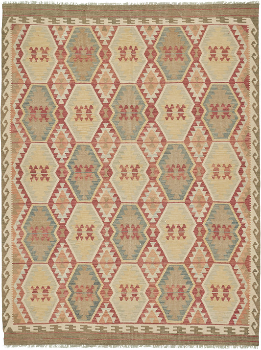 Vintage Style Tribal Natural Dye Flat Weave Kilim