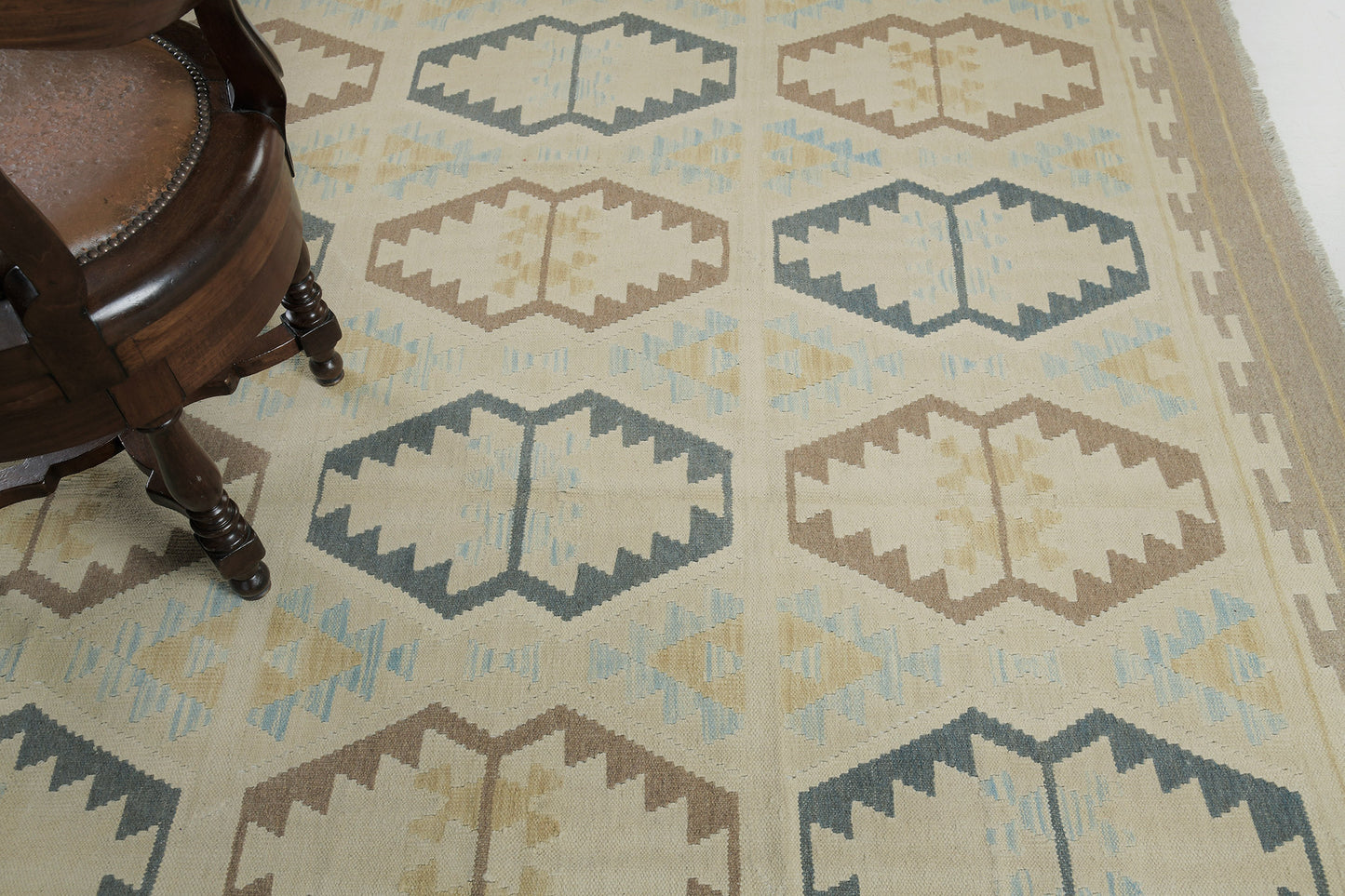 Vintage Style Tribal Natural Dye Flat Weave Kilim