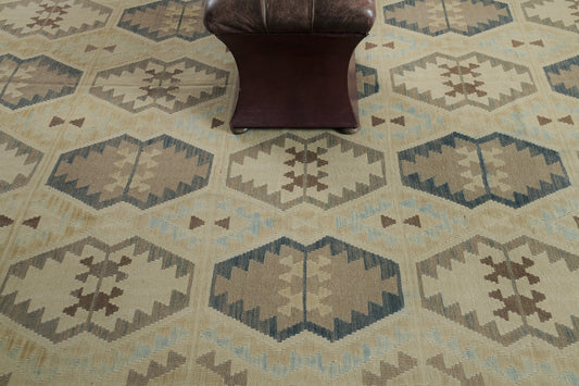 Vintage Style Tribal Natural Dye Flat Weave Kilim