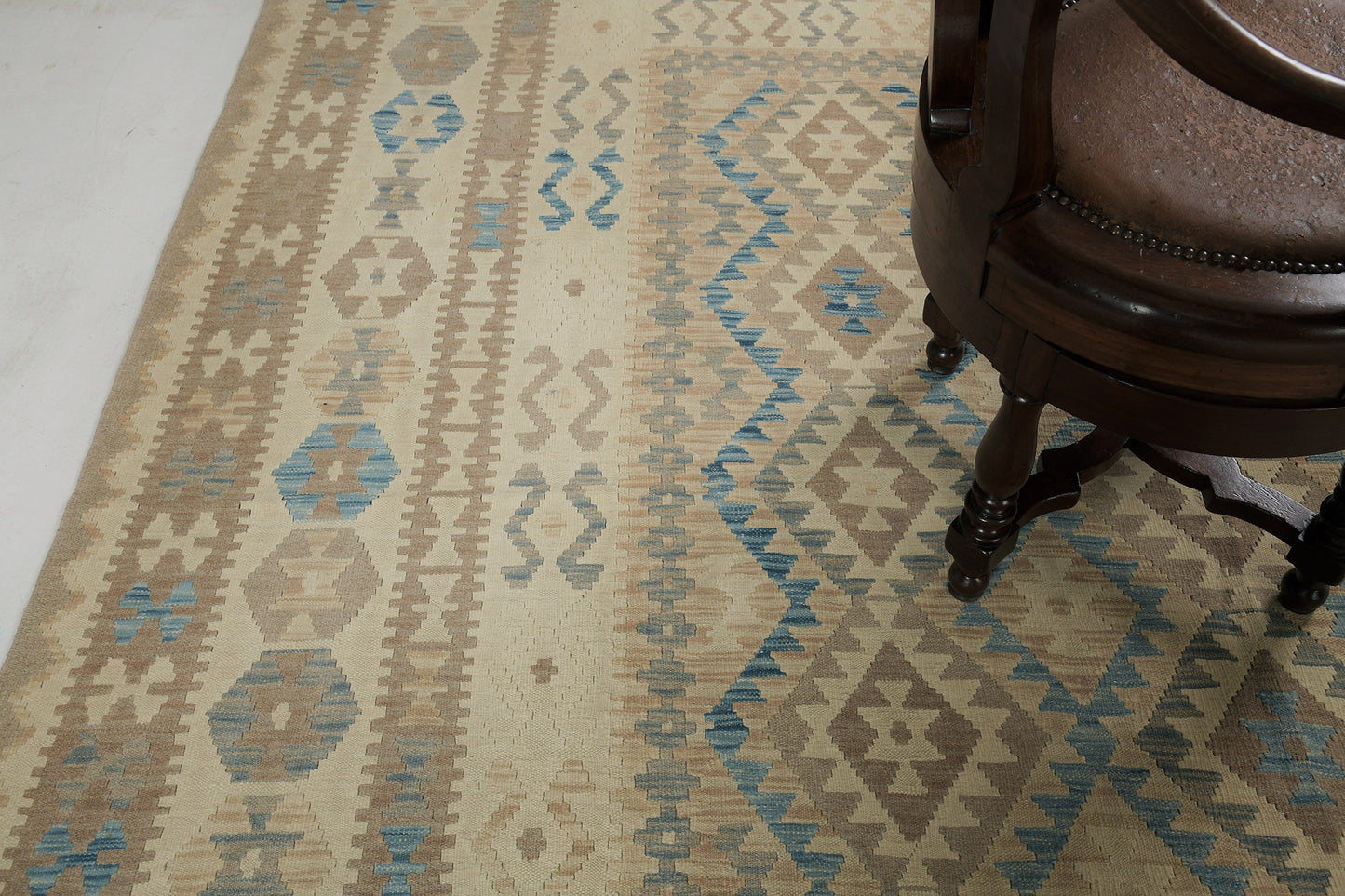 Vintage Style Tribal Natural Dye Flat Weave Kilim