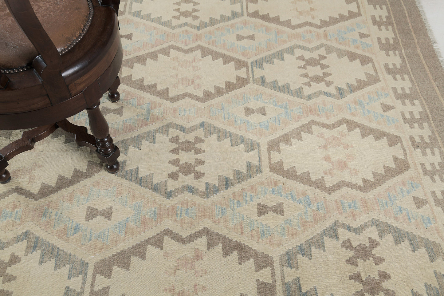 Vintage Style Tribal Natural Dye Flat Weave Kilim