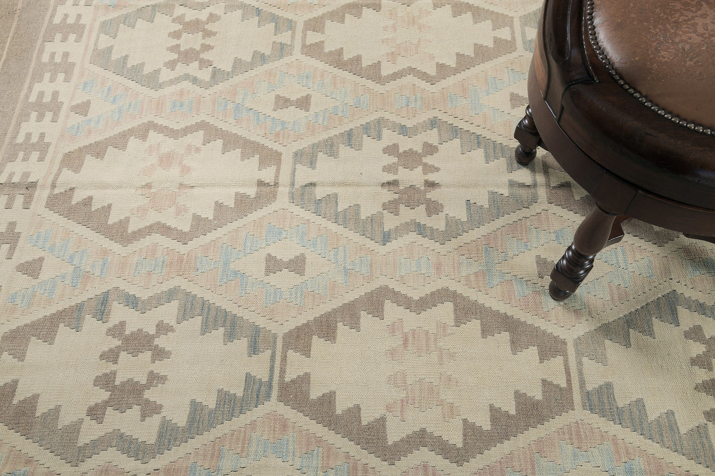 Vintage Style Tribal Natural Dye Flat Weave Kilim