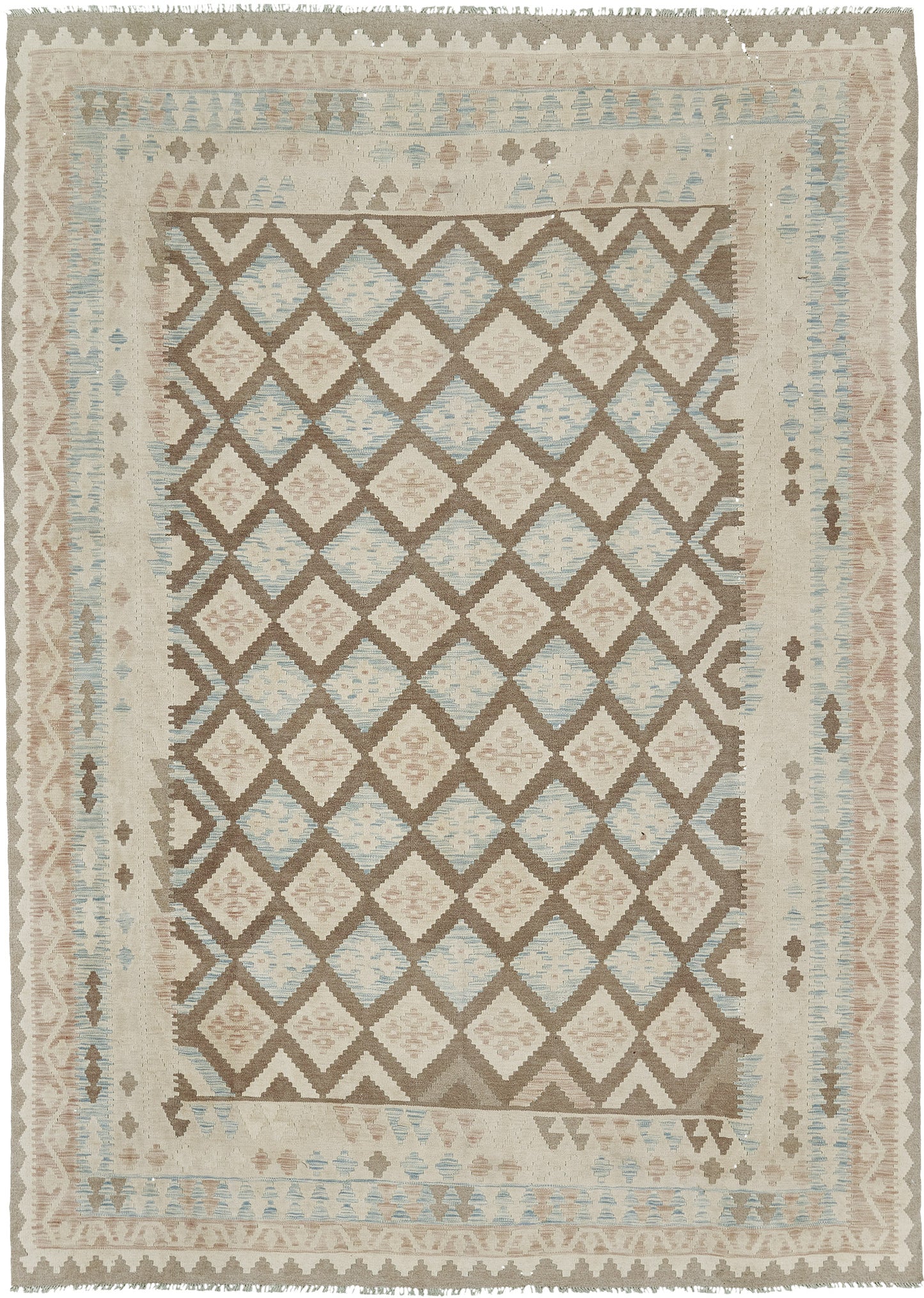 Vintage Style Tribal Natural Dye Flat Weave Kilim