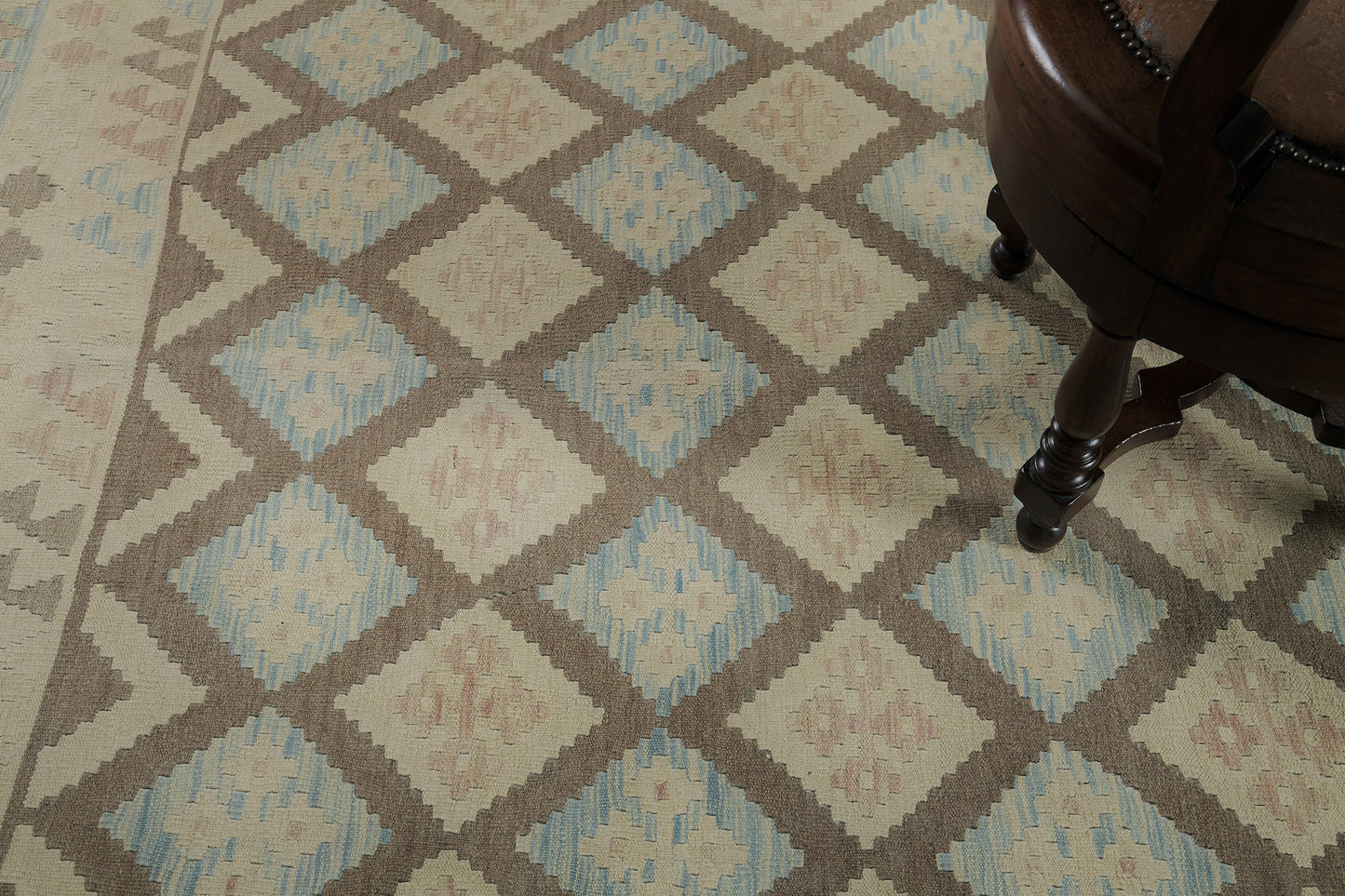 Vintage Style Tribal Natural Dye Flat Weave Kilim