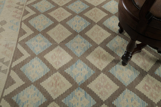 Vintage Style Tribal Natural Dye Flat Weave Kilim