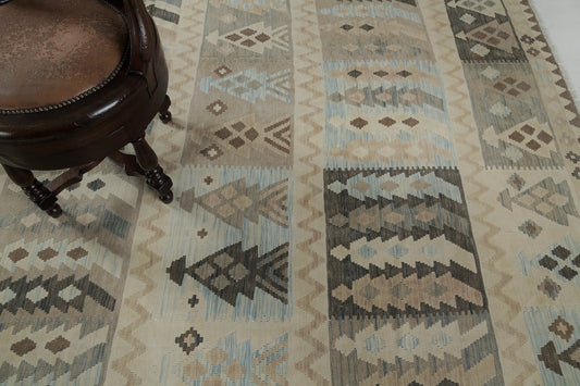 Vintage Style Tribal Natural Dye Flat Weave Kilim