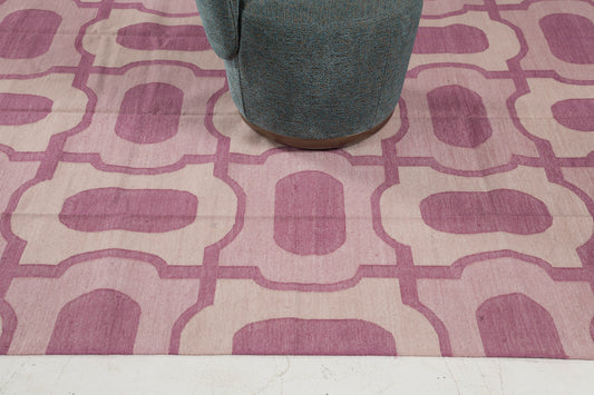 Contemporary Flat-Weave Rug Cielo Collection Gems Fuchsine