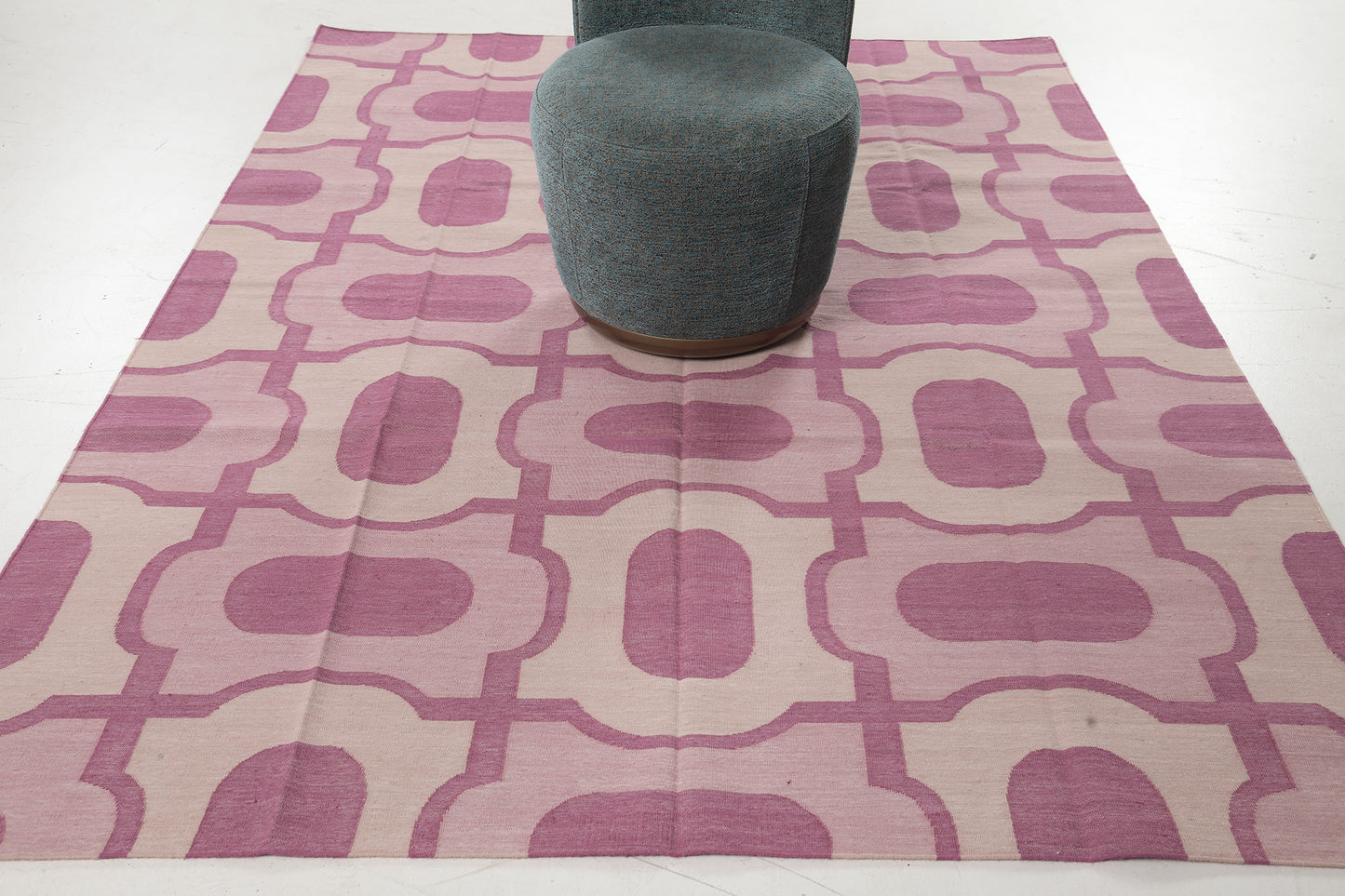 Contemporary Flat-Weave Rug Cielo Collection Gems Fuchsine
