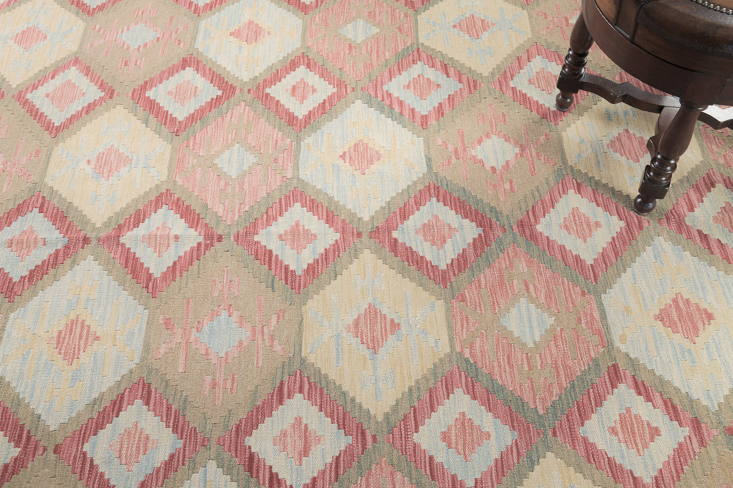 Vintage Style Tribal Natural Dye Flat Weave Kilim