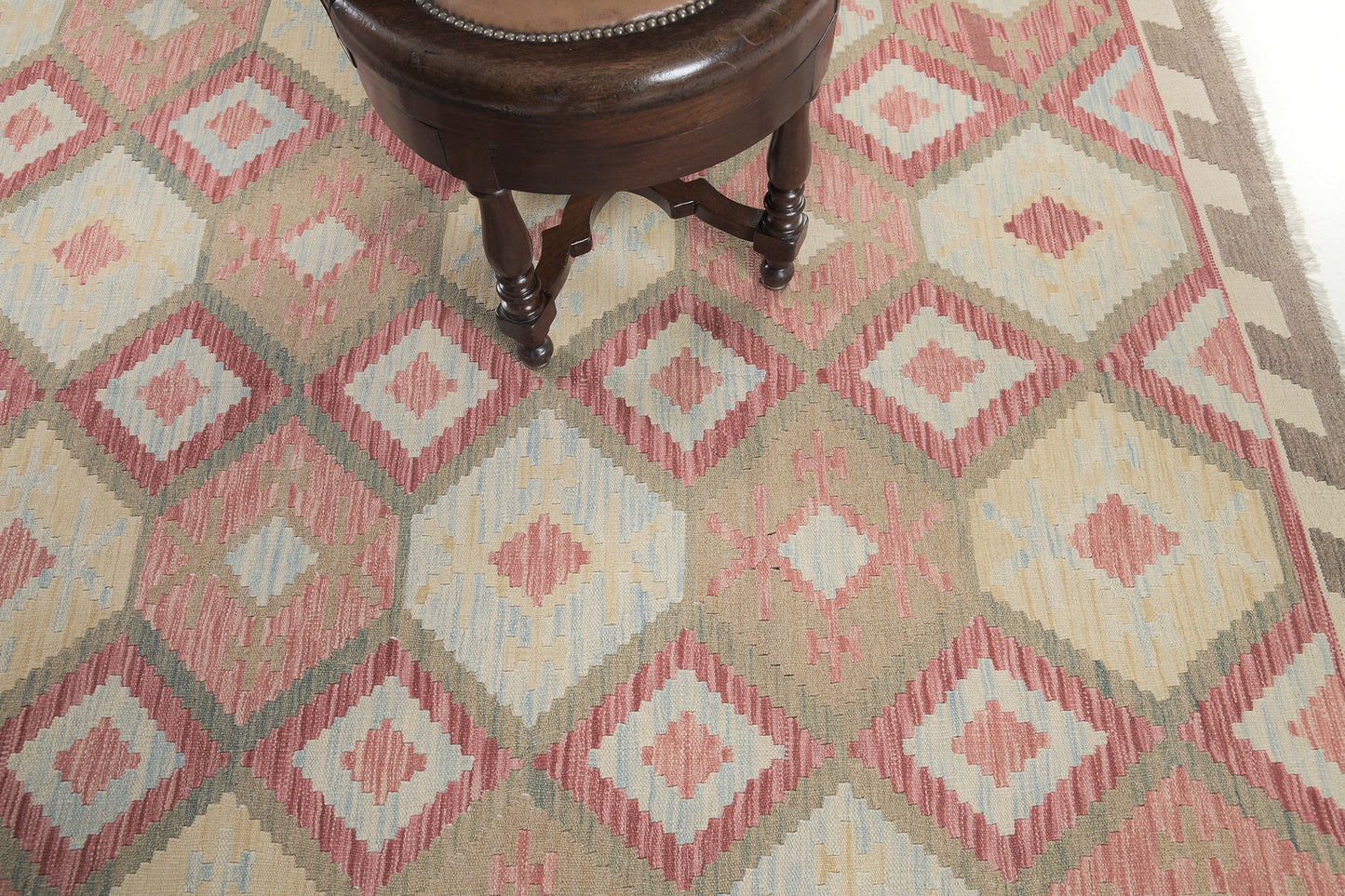 Vintage Style Tribal Natural Dye Flat Weave Kilim