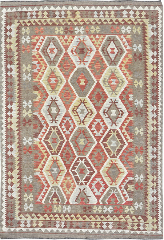 Vintage Style Tribal Natural Dye Flat Weave Kilim