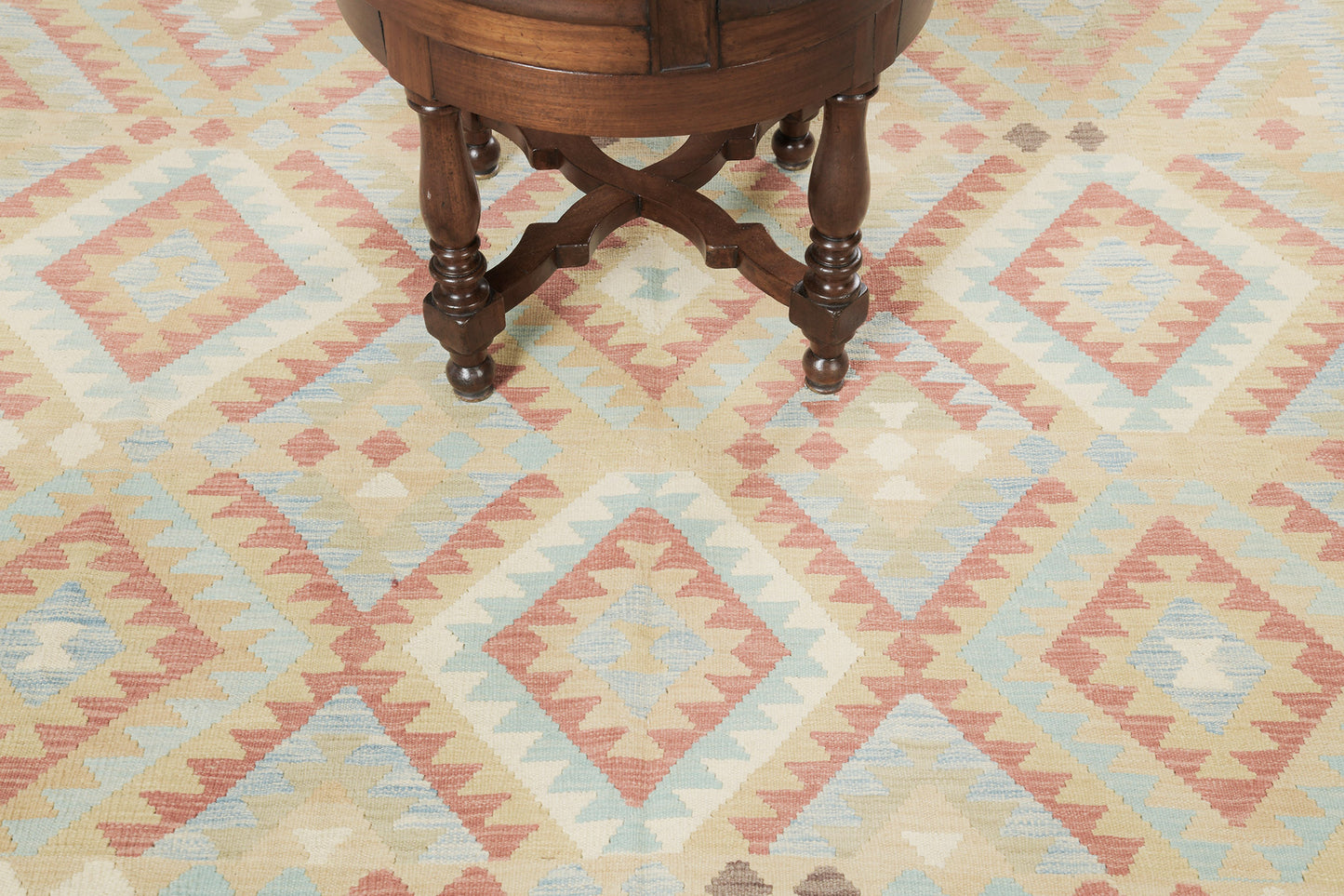 Vintage Style Tribal Natural Dye Flat Weave Kilim