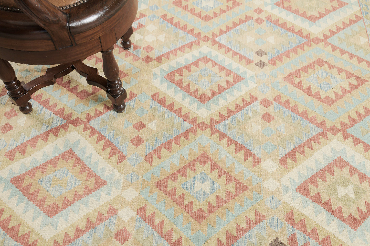 Vintage Style Tribal Natural Dye Flat Weave Kilim