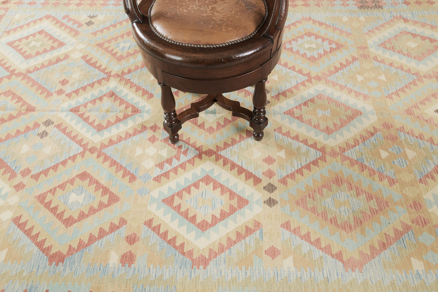 Vintage Style Tribal Natural Dye Flat Weave Kilim