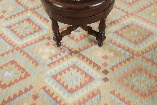 Vintage Style Tribal Natural Dye Flat Weave Kilim