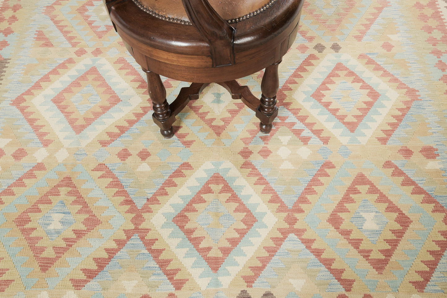 Vintage Style Tribal Natural Dye Flat Weave Kilim