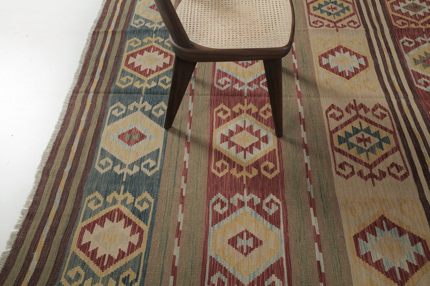 Vintage Style Tribal Natural Dye Flat Weave Kilim