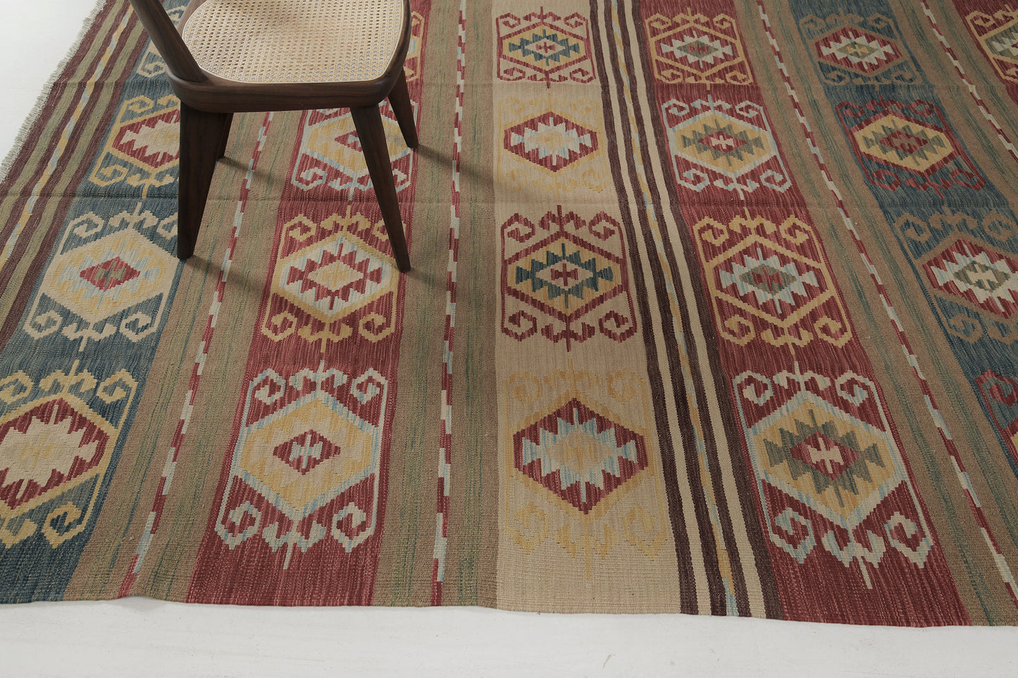 Vintage Style Tribal Natural Dye Flat Weave Kilim