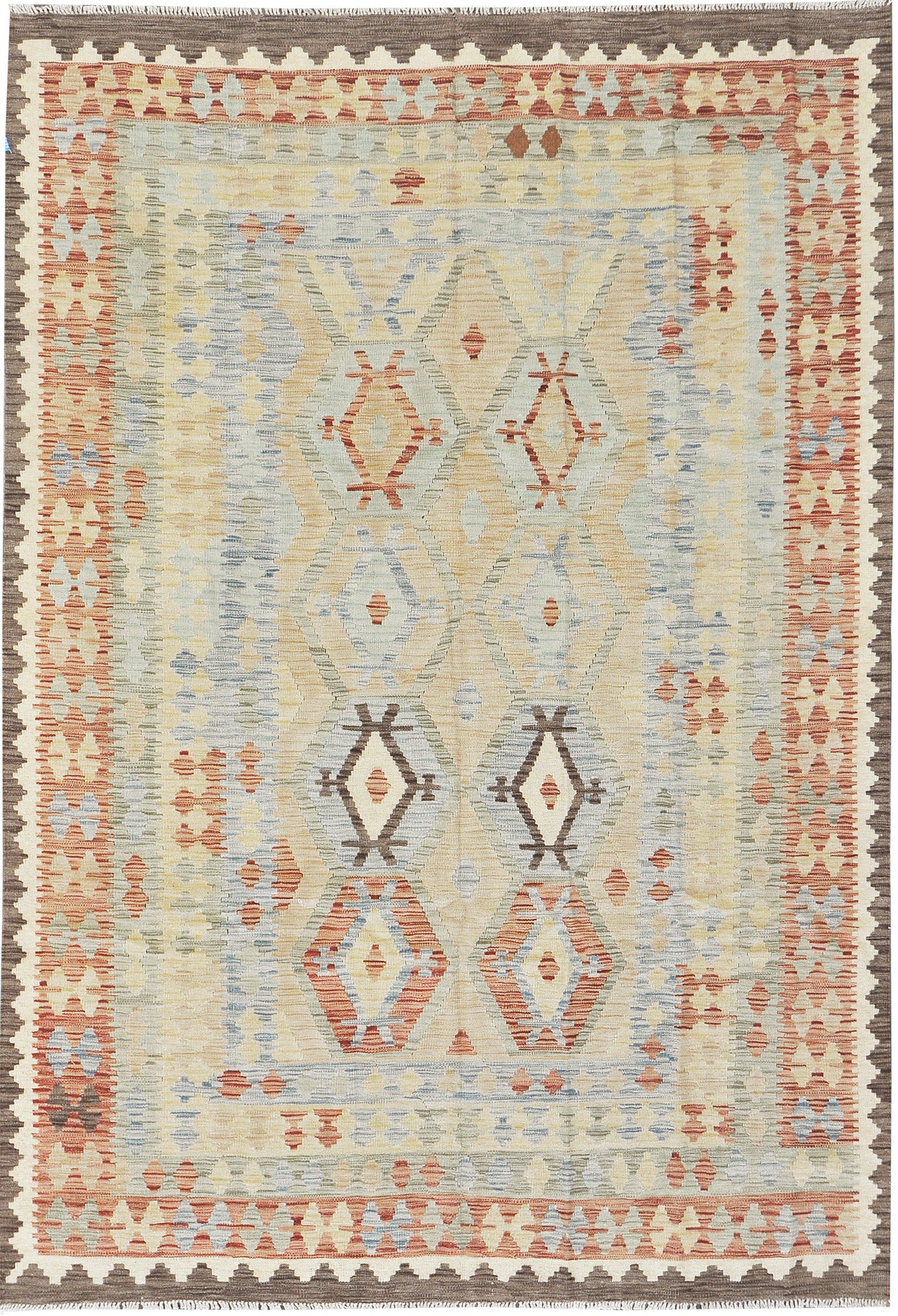 Vintage Style Tribal Natural Dye Flat Weave Kilim