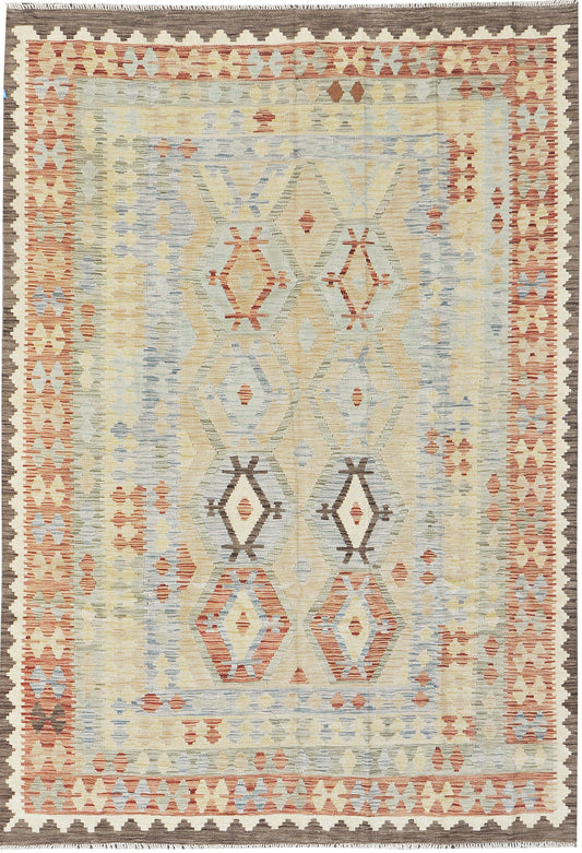 Vintage Style Tribal Natural Dye Flat Weave Kilim